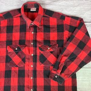 Vintage 1990s Winston Red & Black Flannel Long Sleeve Shirt